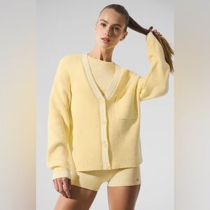 NEW Alo Yoga Tennis Club Sweater Knit Cardigan Sz S